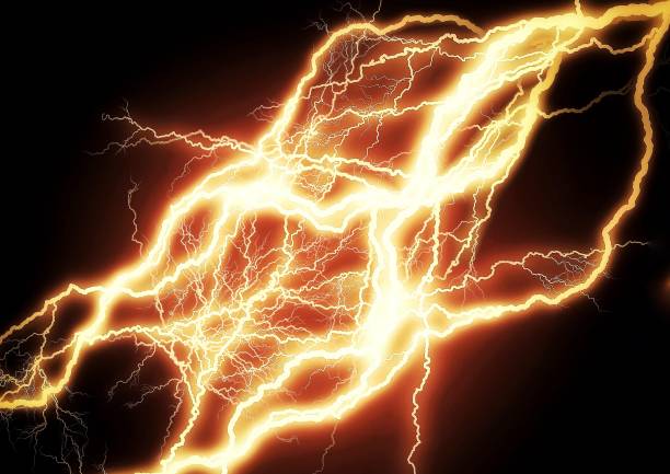 istock Orange lightning in the dark 2160007475