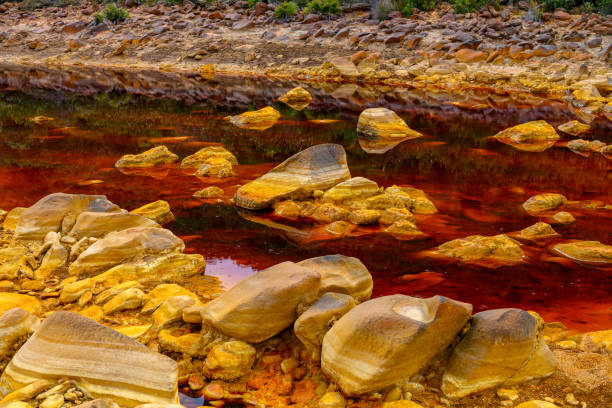 istock Orange Mineral Formations and Puddles at Rio Tinto 2160010041
