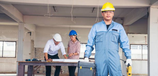 istock Banner Civil construction engineer team meeting on construction site with partner teamwork trust team consult together. Panorama image engineer team discuss wear hard hat construction engineer concept 2160011810