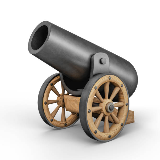 istock Ancient Vintage Medieval Cannon. 3D Illustration. File with Clipping Path. 2160012220