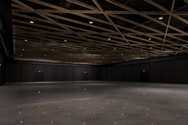 istock Empty Room interior design.The backdrop for Furniture,Accessories,Appliances,light,booth.Hall for activity,meeting.Big room for entertainment,event,sports.Indoor  for living room,office.3d render. 2160012590