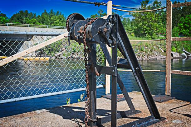 istock Metal winch by the water 2160017328