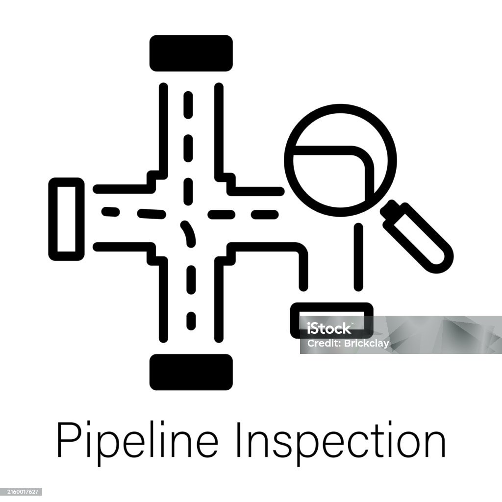 Source Inspection Symbol Pipeline Inspection Stock Illustration - Download Image Now - Examining ...