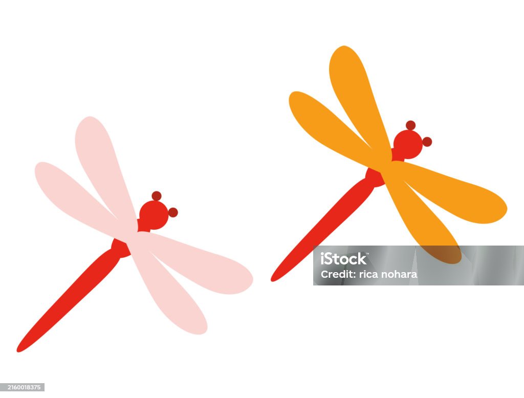 赤いトンボのイラスト - アカトンボのロイヤリティフリーベクトルアート