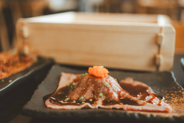 Grilled Wagyu beef sushi