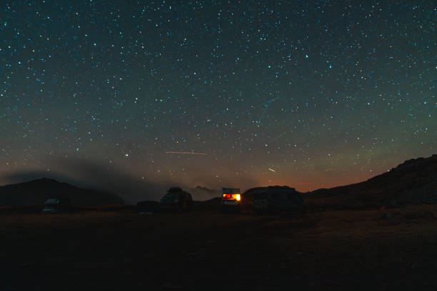 istock Starry sky above camper van parked overnight in nature 2160018634