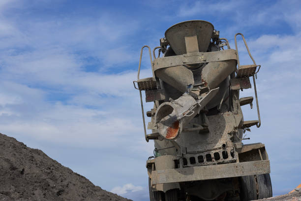 istock heavy construction machinery, car concrete mixer 2160018681