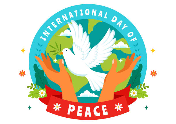 istock International Peace Day Vector Illustration with Hands, Pigeon, Globe, and Blue Sky to Promote Prosperity in the World in a Flat Cartoon Background 2160019204