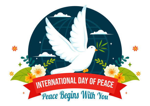 istock International Peace Day Vector Illustration with Hands, Pigeon, Globe, and Blue Sky to Promote Prosperity in the World in a Flat Cartoon Background 2160019225