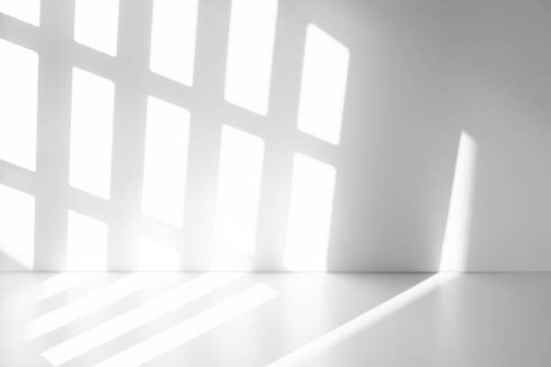 istock Wall interior background, studio and backdrops show products.with shadow from window color white . background for text insertion and presentation product 2160022129