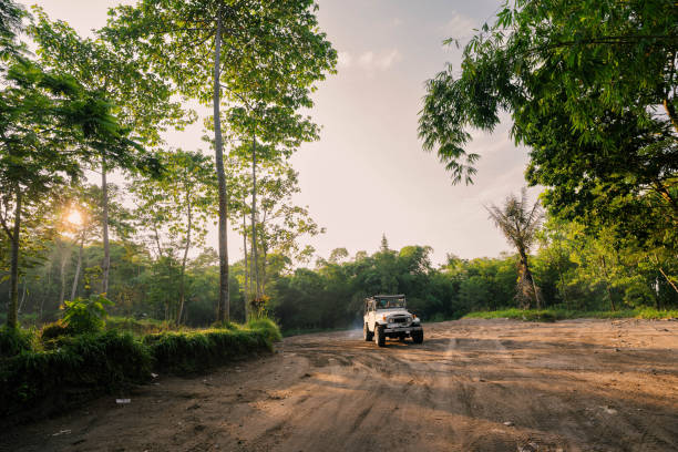Group of Indonesian friends going for a 4x4 offroad road trip to Mount Merapi, Special Region of Yogyakarta.
