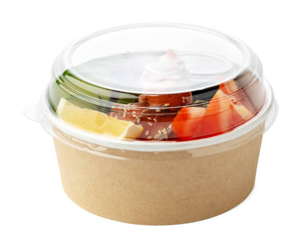 istock Take out poke bowl isolated on white background 2160025629