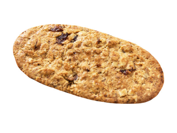 istock Breakfast cookies with muesli cereals isolated on white background 2160036475
