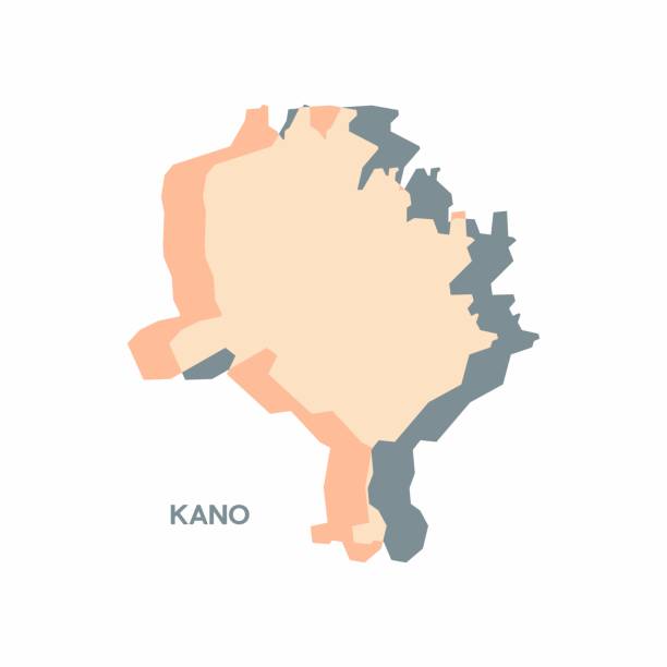 kano map - mezinárodní vektorová šablona mapy světa. vektorové ilustrace siluety regionu nigérie - kano stock ilustrace