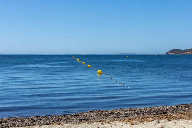 Buoy line in the sea at Playa d'en Bossa, Ibiza