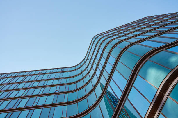 istock Modern Curved Glass Building Exterior 2160042225