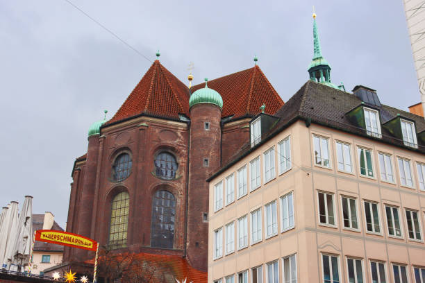 Munich, Germany - December 20, 2023: St. Peter's Church (back side)