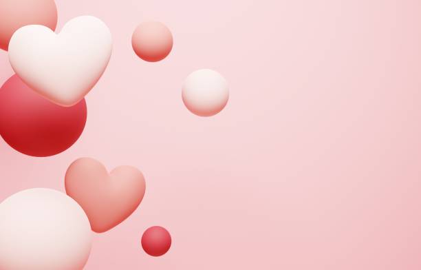 istock Background image of hearts and color balls 2160044377