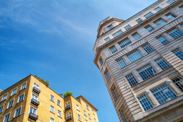 istock Generic London architecture against blue sky background with space for text. 2160048420
