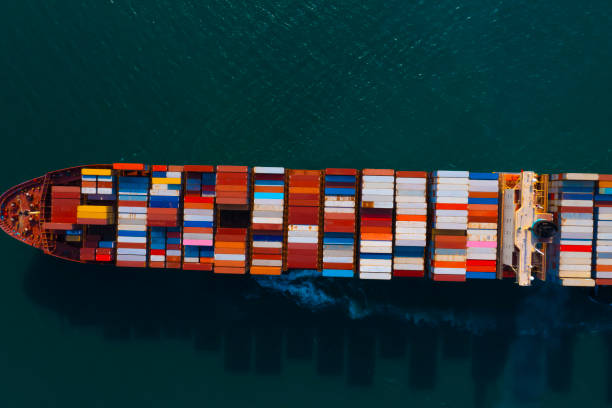 istock Business trip with ship the partner connection Container Cargo freight ship for Import Export 2160048945