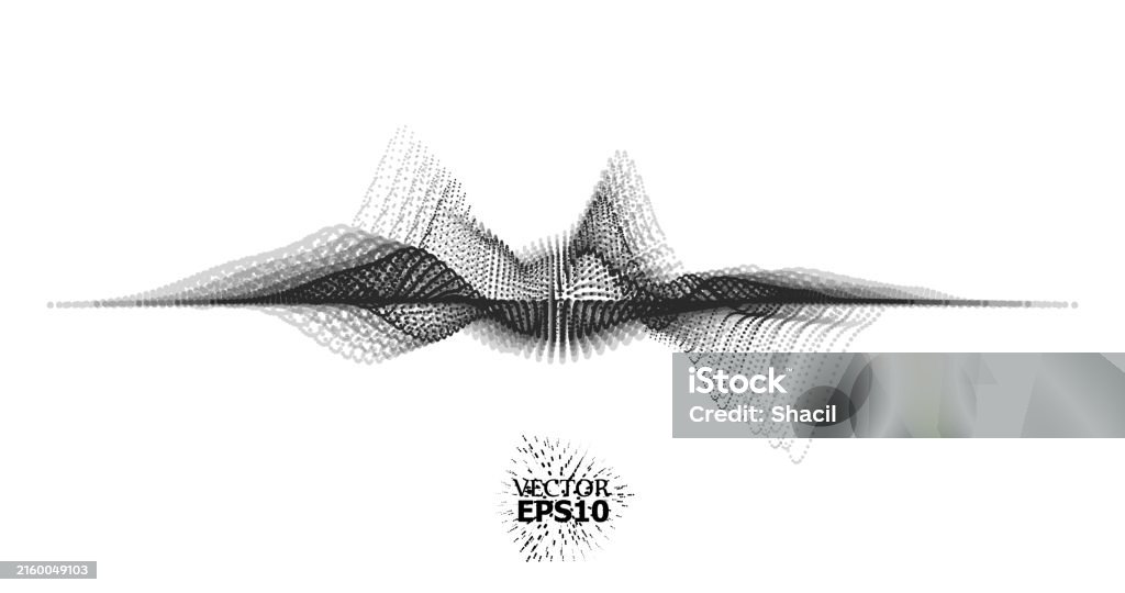 Vector Pattern Wave Tech Digital Wave Pattern Vector 3d Black And White Abstract Digital Particles ...