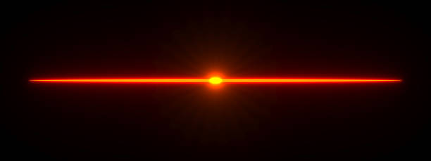 istock Moving orange light streak ray. 3D illustration 2160055460