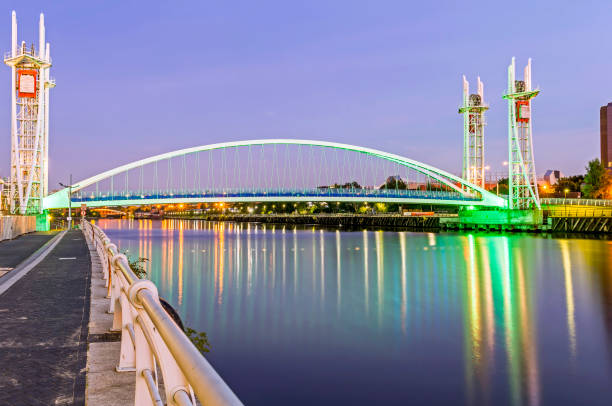 View of Millennium Bridge Salford Quays, UK