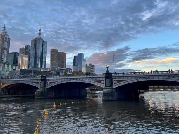 istock Early evening view of Melbourne city district 2160057025