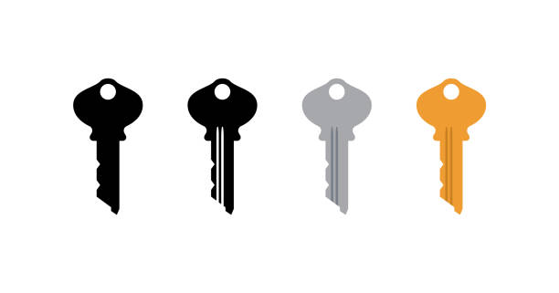 Key Key Icon set. Vector Design computer key stock illustrations