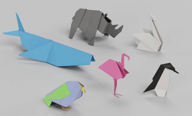 istock Realistic 3D Render of Paper Animals 2160059863