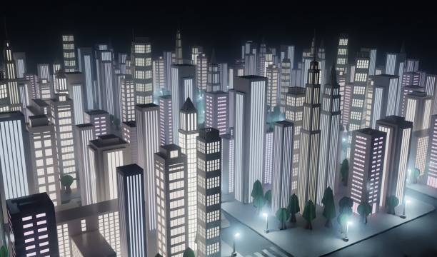istock Realistic 3D Render of Paper City Model 2160059976
