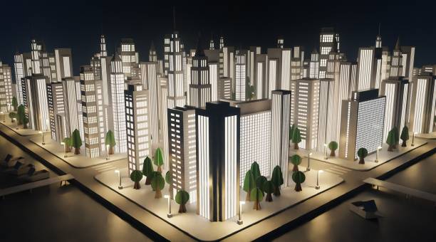istock Realistic 3D Render of Paper City Model 2160060008
