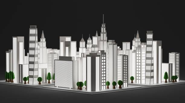 istock Realistic 3D Render of Paper City Model 2160060029