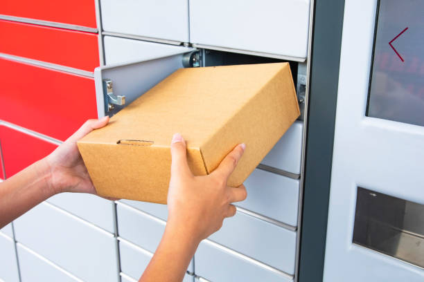 istock Lockers terminal and pick up point, parcel delivery photo 2160060609