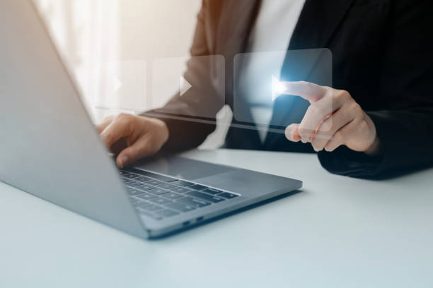 istock Concepts of watching video clips from video clip hosting service platforms, watching entertainment media on websites or applications, uploading video clips to earn money from the platform. 2160063186