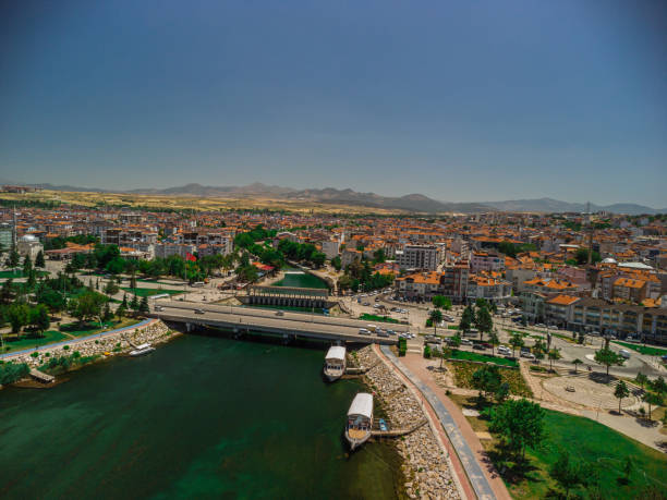 istock Beysehir Lake and historical stone bridge drone shooting 2160064699