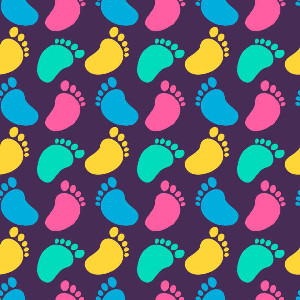 istock Kids Steps Seamless Pattern. Children Feet Imprints Background. Baby Footprints Colorful. 2160064738