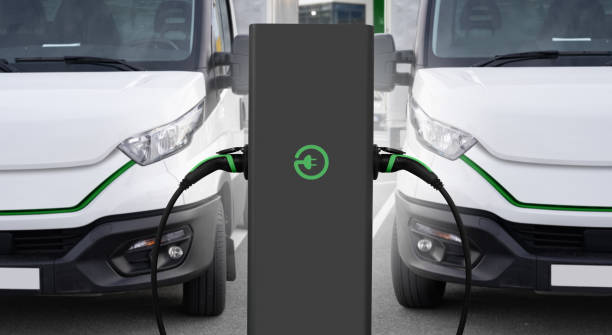 istock Electric truck with charging station. Concept 2160064909