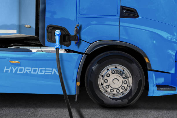 istock A hydrogen fuel cell semi truck with H2 refueling nozzle. 2160064981