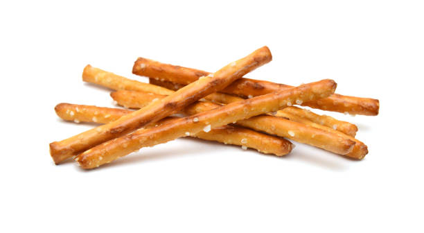 salted pretzels isolated on a white background