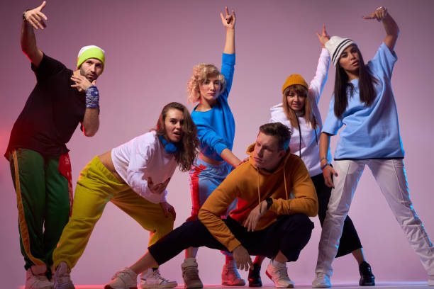 istock Group of modern hip hop dancers 2160068242