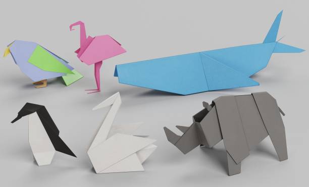 istock Realistic 3D Render of Paper Animals 2160068884
