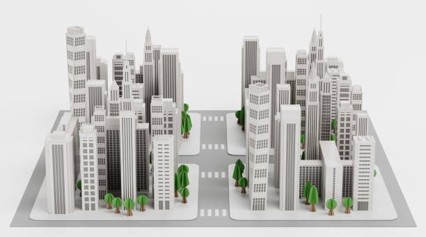 istock Realistic 3D Render of Paper City Model 2160068981