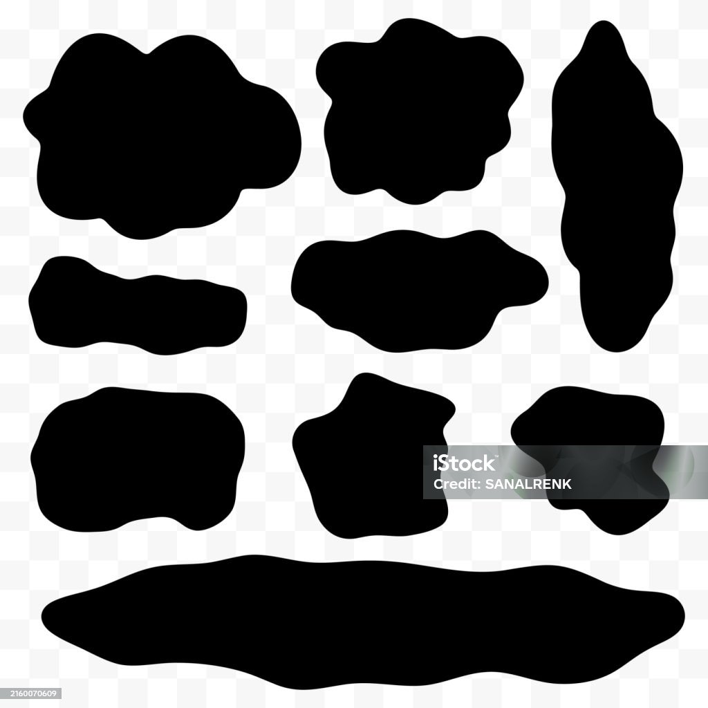 Vacuous Shape Random Wavy Spots And Curvy Cloud Shapes Organic Flat Blobs Irregular ...