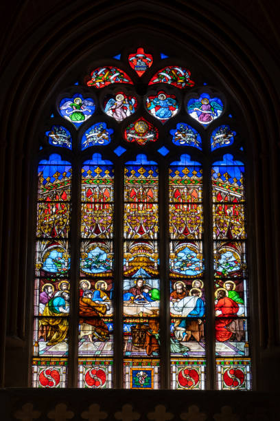 istock Stained Glass Window in the Cathedral St. Corentin, Quimper 2160070896