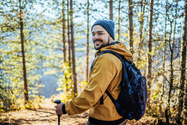istock Man on hiking in the forest 2160071162
