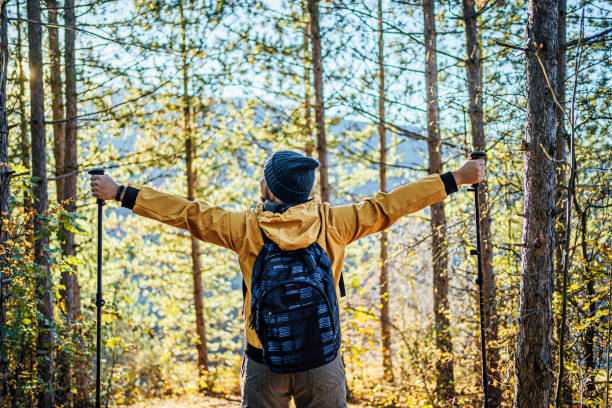 istock Young man hiker admiring the view 2160071330