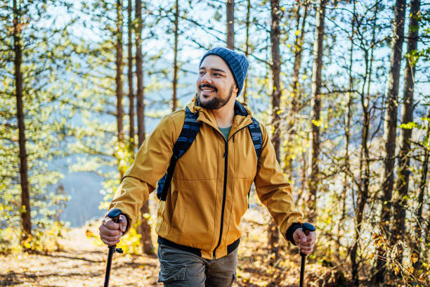 istock Man on hiking in the forest 2160071482