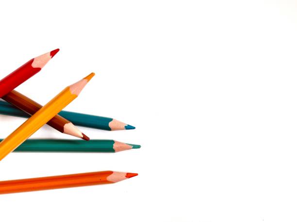 istock Stacked Colored Pencils Close up Isolated with Copy Space. 2160082359