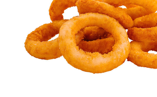 istock Crispy golden onion rings isolated on white 2160085095
